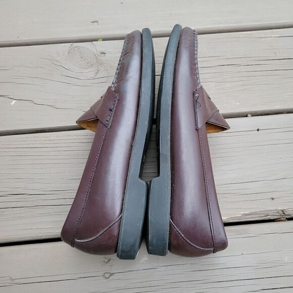 Vintage 90s y2k Brown Leather Moc‎ Toe Moccasin Slip-on Driving Penny Loafers 9 main image 8